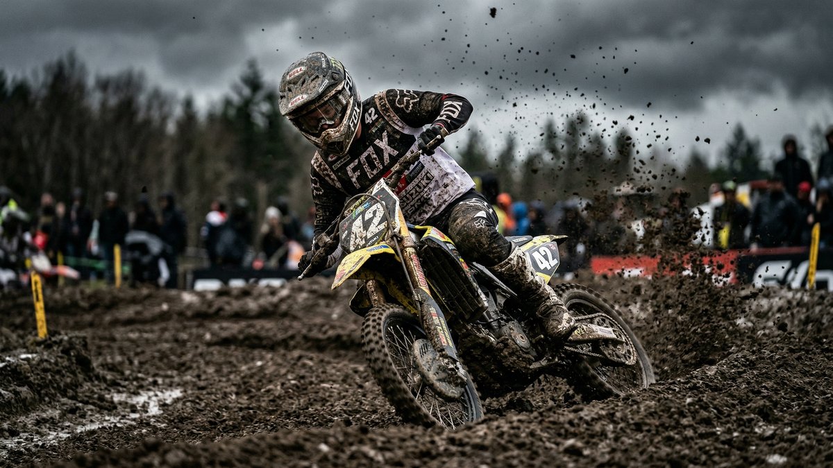 Motocross rider in action
